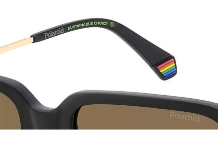 Okulary przeciwsłoneczne Polaroid PLD6220/S/X 003/SP Polarized Prostokątne Czarne