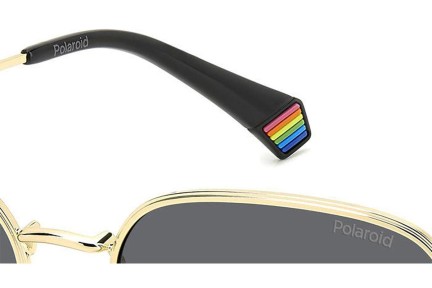 Okulary przeciwsłoneczne Polaroid PLD6214/S/X 2F7/M9 Polarized Prostokątne Złote