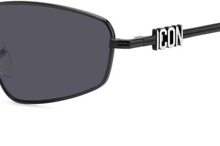 Okulary przeciwsłoneczne Dsquared2 ICON0015/S 807/IR Prostokątne Czarne