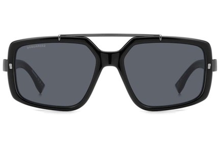 Okulary przeciwsłoneczne Dsquared2 D20120/S 807/IR Prostokątne Czarne