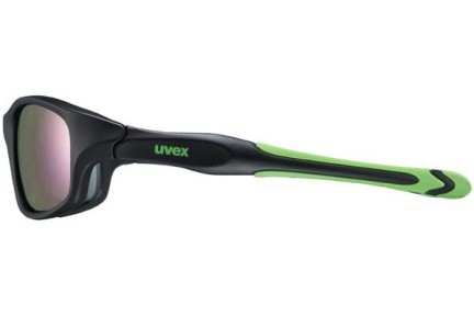 Okulary przeciwsłoneczne uvex sportstyle 507 Black Mat / Green S3 Kwadratowe Czarne