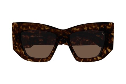 Okulary przeciwsłoneczne Alexander McQueen AM0448S 002 Kocie oczy Havana