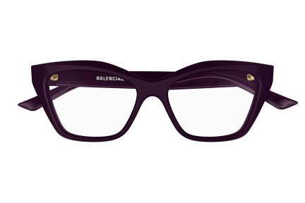 Okulary korekcyjne Balenciaga BB0342O 007 Kocie oczy Fioletowe