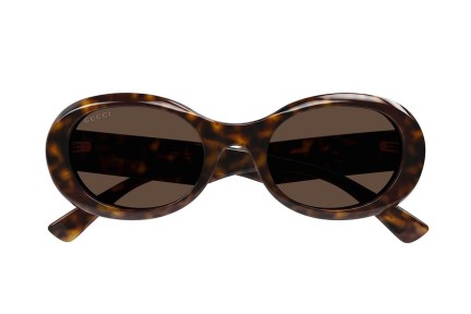 Okulary przeciwsłoneczne Gucci GG1587S 002 Okrągłe Havana