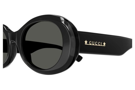 Okulary przeciwsłoneczne Gucci GG1587S 001 Okrągłe Czarne