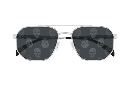 Okulary przeciwsłoneczne Alexander McQueen AM0458S 004 Pilotki (Aviator) Srebrne