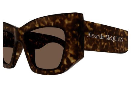 Okulary przeciwsłoneczne Alexander McQueen AM0448S 002 Kocie oczy Havana