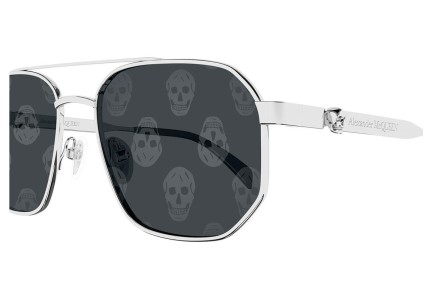 Okulary przeciwsłoneczne Alexander McQueen AM0458S 004 Pilotki (Aviator) Srebrne