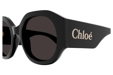 Okulary przeciwsłoneczne Chloe CH0234S 001 Okrągłe Czarne