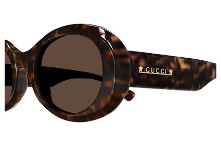 Okulary przeciwsłoneczne Gucci GG1587S 002 Okrągłe Havana