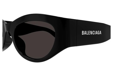 Okulary przeciwsłoneczne Balenciaga BB0330SK 001 Okrągłe Czarne