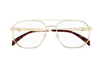 Okulary korekcyjne Alexander McQueen AM0459O 002 Pilotki (Aviator) Złote