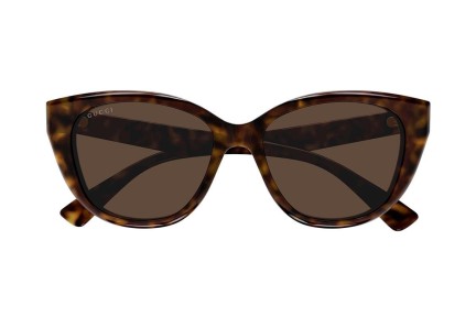 Okulary przeciwsłoneczne Gucci GG1588S 002 Kocie oczy Havana