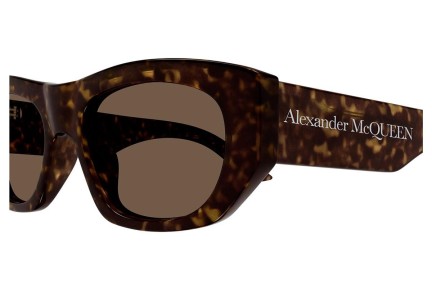 Okulary przeciwsłoneczne Alexander McQueen AM0450S 002 Prostokątne Havana