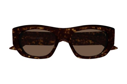 Okulary przeciwsłoneczne Alexander McQueen AM0450S 002 Prostokątne Havana