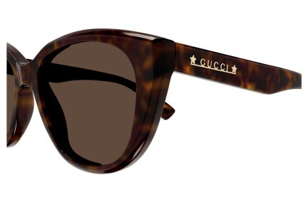 Okulary przeciwsłoneczne Gucci GG1588S 002 Kocie oczy Havana