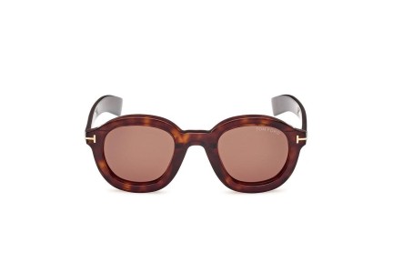 Okulary przeciwsłoneczne Tom Ford FT1100 52E Okrągłe Havana