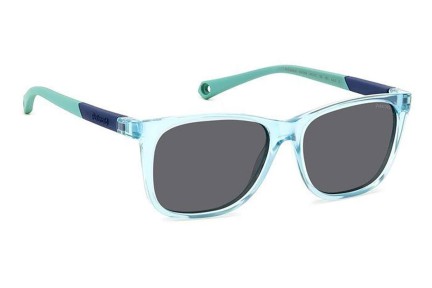 Okulary przeciwsłoneczne Polaroid Junior PLD8058/S MVU/M9 Polarized Prostokątne Niebieskie