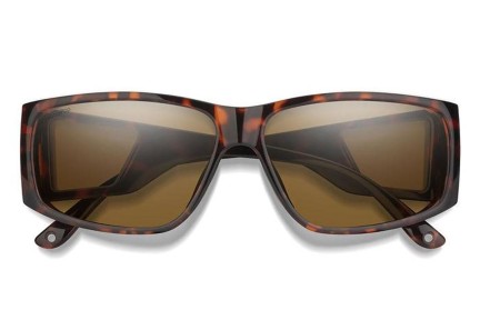 Okulary przeciwsłoneczne Smith MONROEPEAK 086/L5 Polarized Prostokątne Havana