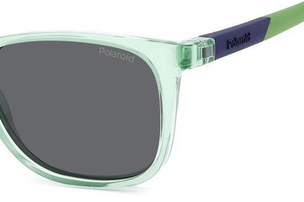 Okulary przeciwsłoneczne Polaroid Junior PLD8058/S 1ED/M9 Polarized Prostokątne Zielone