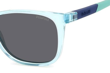 Okulary przeciwsłoneczne Polaroid Junior PLD8058/S MVU/M9 Polarized Prostokątne Niebieskie