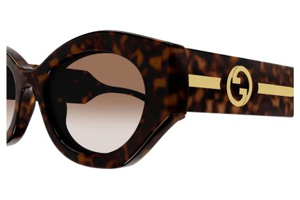 Okulary przeciwsłoneczne Gucci GG1553S 002 Owalne Havana