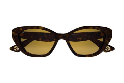 Okulary przeciwsłoneczne Gucci GG1638S 002 Kocie oczy Havana