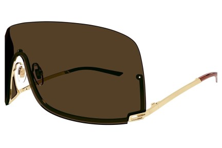 Okulary przeciwsłoneczne Gucci GG1560S 002 Pojedyncze | Shield Złote