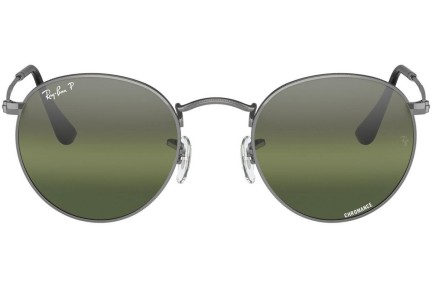 Okulary przeciwsłoneczne Ray-Ban Round Metal RB3447 004/G4 Polarized Okrągłe Szare