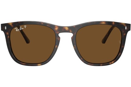 Okulary przeciwsłoneczne Ray-Ban RB2210 902/57 Polarized Kwadratowe Havana