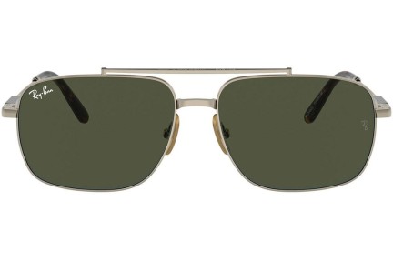 Okulary przeciwsłoneczne Ray-Ban Michael Titanium RB8096 926531 Prostokątne Brązowe