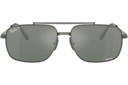 Okulary przeciwsłoneczne Ray-Ban Michael Titanium RB8096 165/GK Polarized Prostokątne Szare