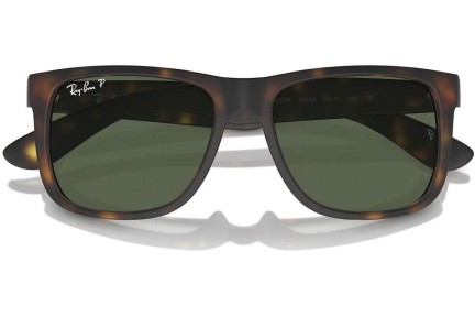 Okulary przeciwsłoneczne Ray-Ban Justin RB4165 865/9A Polarized Kwadratowe Havana