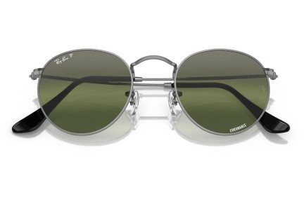 Okulary przeciwsłoneczne Ray-Ban Round Metal RB3447 004/G4 Polarized Okrągłe Szare