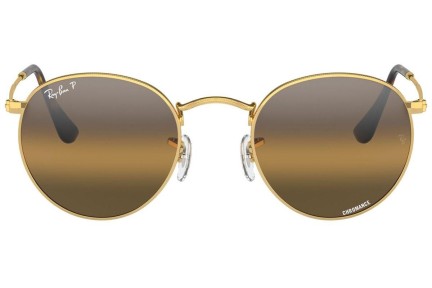 Okulary przeciwsłoneczne Ray-Ban Round Metal RB3447 001/G5 Polarized Okrągłe Złote