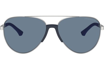 Okulary przeciwsłoneczne Emporio Armani EA2059 30452V Polarized Pilotki (Aviator) Srebrne