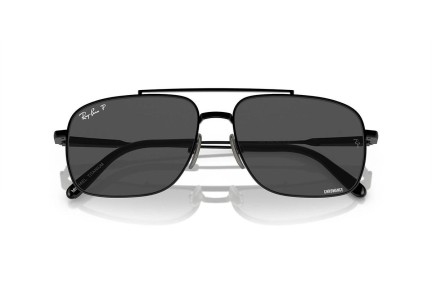 Okulary przeciwsłoneczne Ray-Ban Michael Titanium RB8096 9267K8 Polarized Prostokątne Czarne