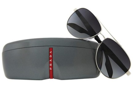 Okulary przeciwsłoneczne Prada Linea Rossa PS53PS 1BC5W1 Polarized Pilotki (Aviator) Srebrne