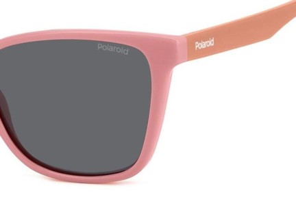 Okulary przeciwsłoneczne Polaroid Junior PLD8062/S 35J/M9 Polarized Kocie oczy Różowe