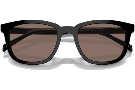 Okulary przeciwsłoneczne Prada PRA21S 16K30H Polarized Prostokątne Czarne