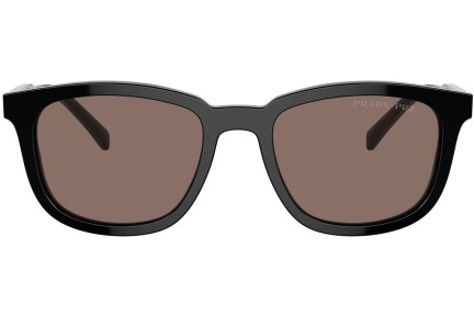 Okulary przeciwsłoneczne Prada PRA21S 16K30H Polarized Prostokątne Czarne