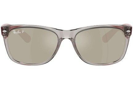 Okulary przeciwsłoneczne Ray-Ban New Wayfarer RB2132 679759 Polarized Kwadratowe Szare