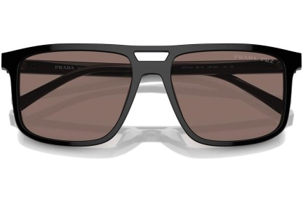 Okulary przeciwsłoneczne Prada PRA22S 16K30H Polarized Kwadratowe Czarne