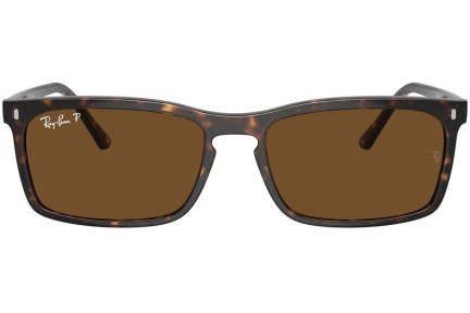 Okulary przeciwsłoneczne Ray-Ban RB4435 902/57 Polarized Prostokątne Havana