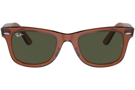 Okulary przeciwsłoneczne Ray-Ban Wayfarer RB2140F 677631 Kwadratowe Brązowe