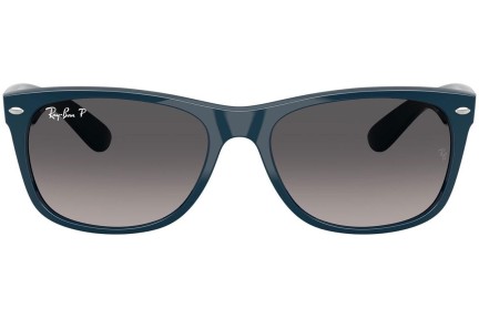 Okulary przeciwsłoneczne Ray-Ban New Wayfarer RB2132 6796M3 Polarized Kwadratowe Niebieskie