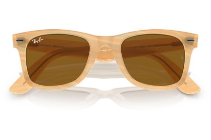 Okulary przeciwsłoneczne Ray-Ban Wayfarer RB2140F 140833 Kwadratowe Brązowe