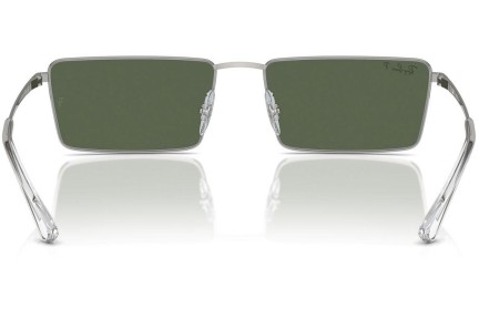 Okulary przeciwsłoneczne Ray-Ban RB3741 003/9A Polarized Prostokątne Srebrne