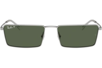 Okulary przeciwsłoneczne Ray-Ban RB3741 003/9A Polarized Prostokątne Srebrne