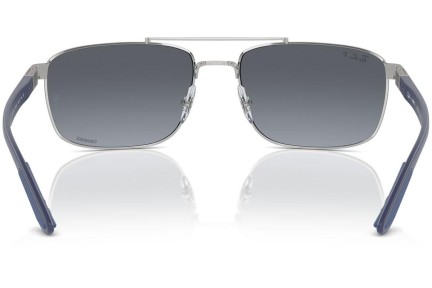 Okulary przeciwsłoneczne Ray-Ban RB3737CH 003/J0 Polarized Prostokątne Srebrne